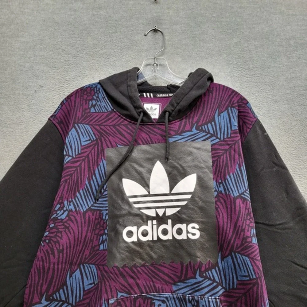 Adidas‎ Originals Men Sweatshirt Large Black Colorblock Trefoil Logo Skateboard
